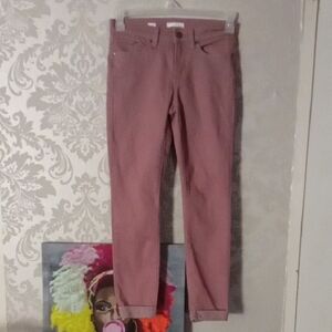 LC Lauren Conrad Pink Cuffed Skinny Jeans